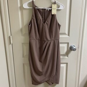 Light Brown Sheath Midi Dress